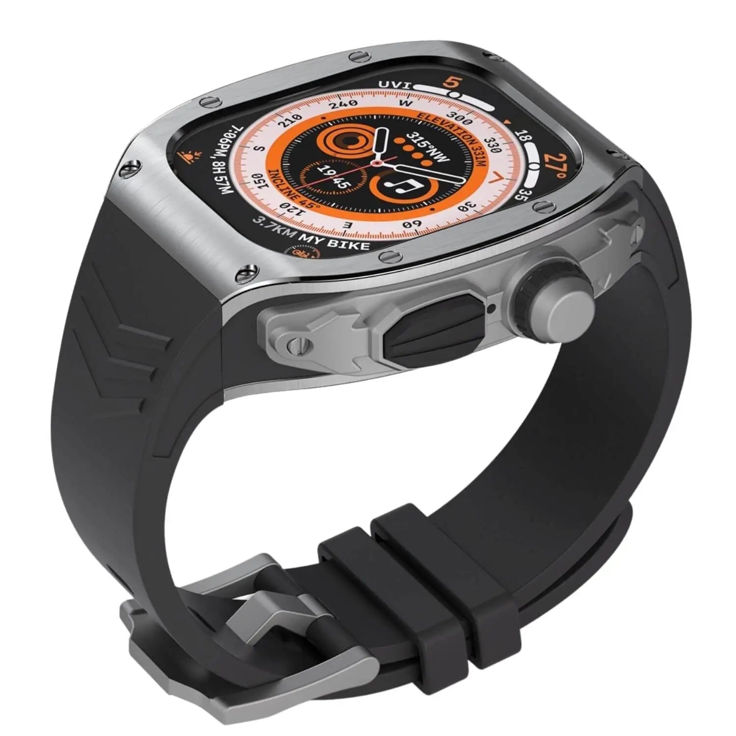 מארז מנירוסטה ורצועת סיליקון ל-Apple Watch Ultra של Xyra