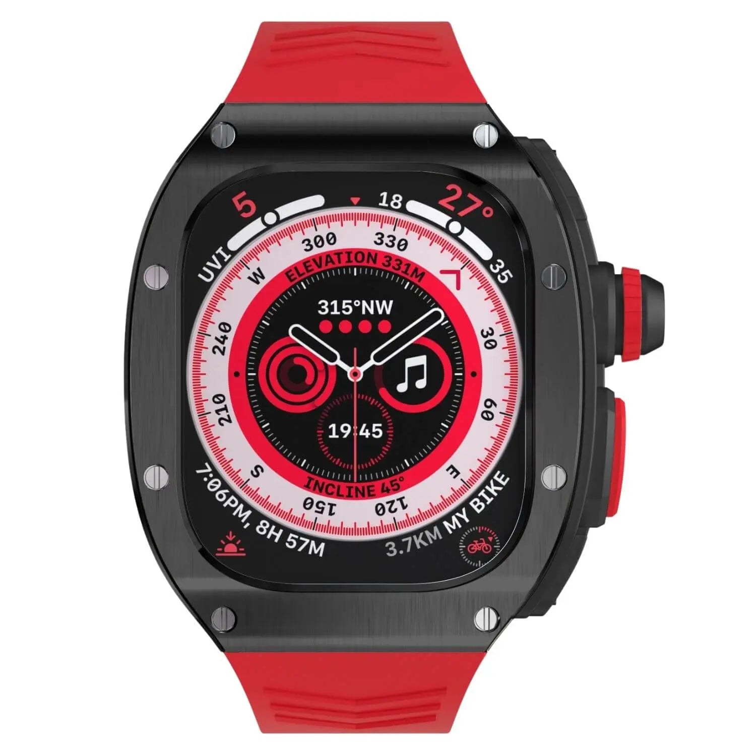 מארז מנירוסטה ורצועת סיליקון ל-Apple Watch Ultra של Xyra