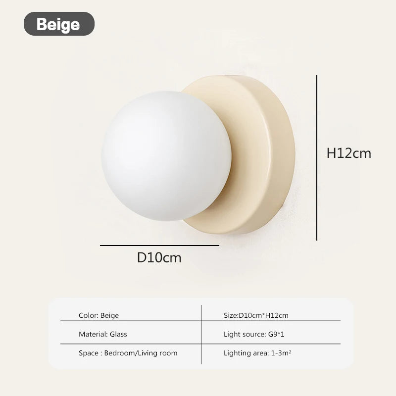 LumoVela Slim Glass Orb Wall Light Nordic LED Sconce
