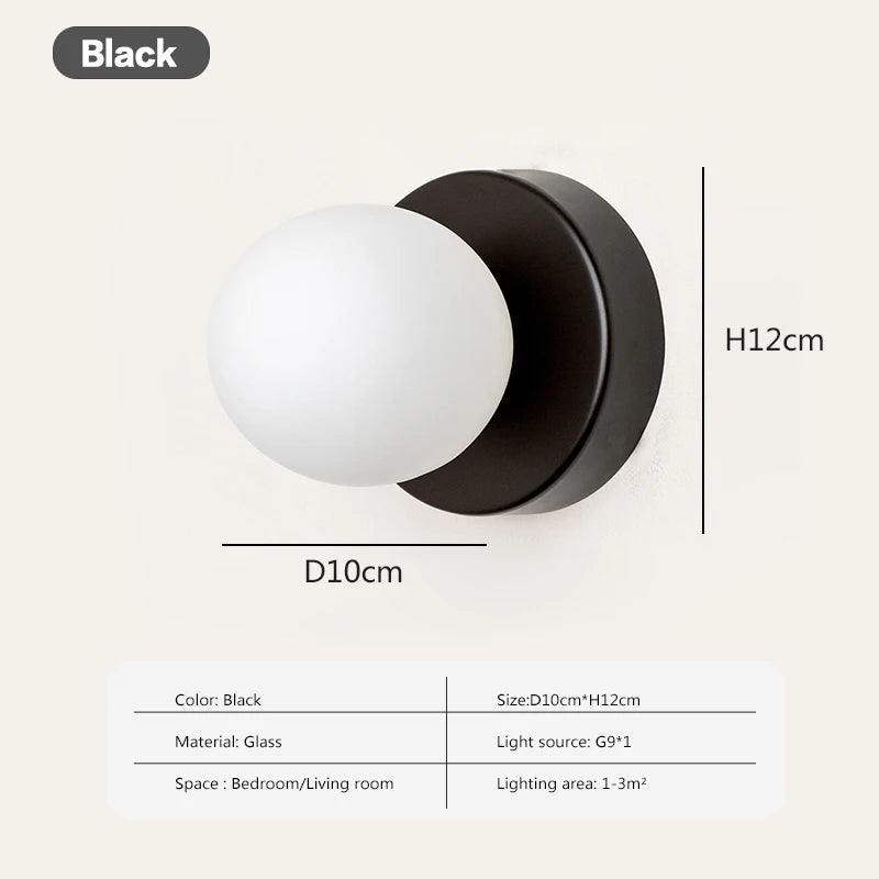 LumoVela Slim Glass Orb Wall Light Nordic LED Sconce