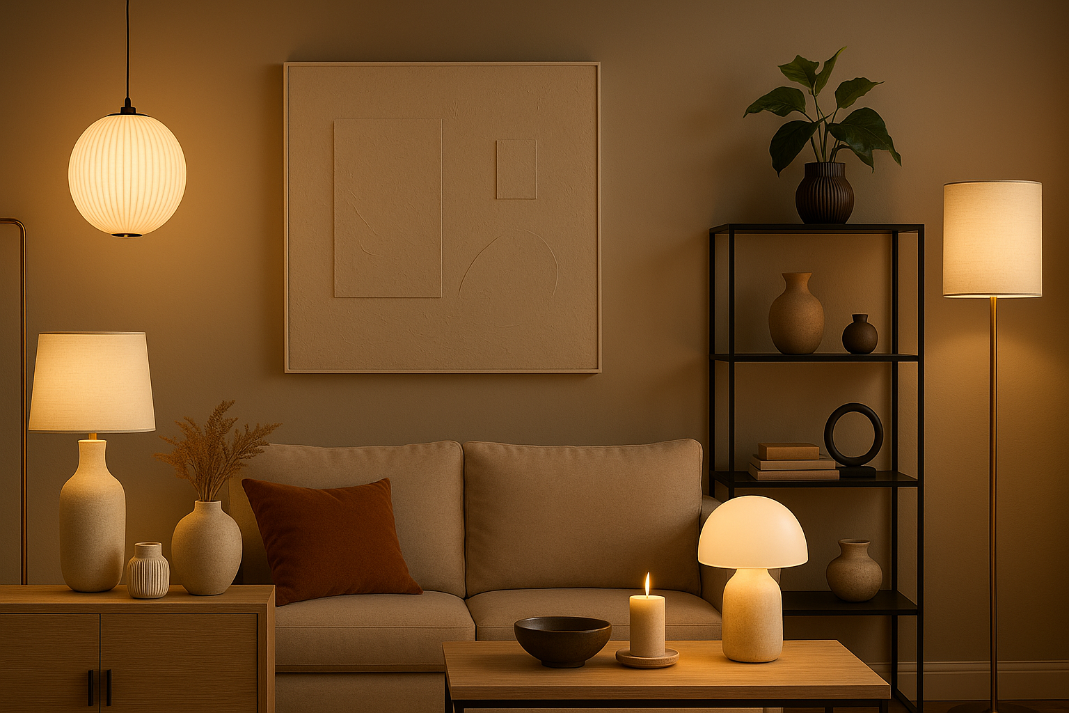 generatem a image of home decor and lamps, ehader image