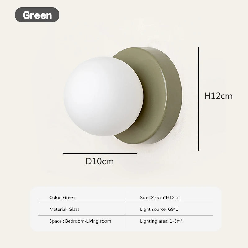 LumoVela Slim Glass Orb Wall Light Nordic LED Sconce