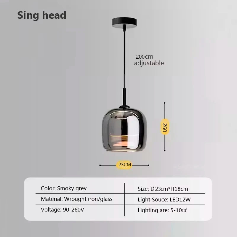 Nordic Glass LED Pendant Light For Modern Chandelier