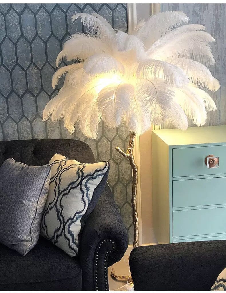 Lunara Feather Effect Floor Lamp