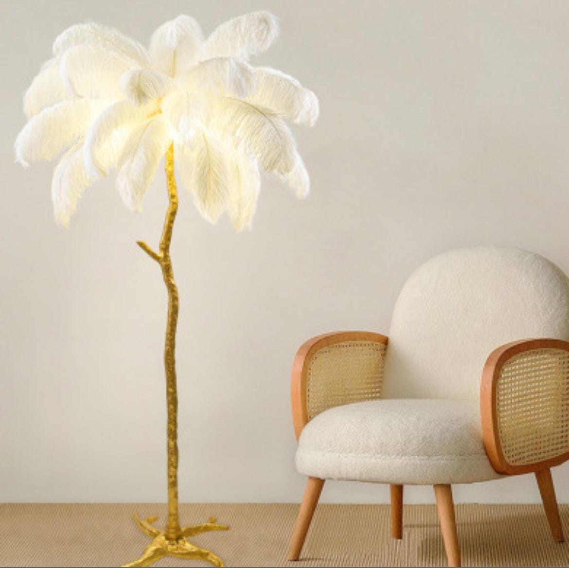 Lunara Feather Effect Floor Lamp