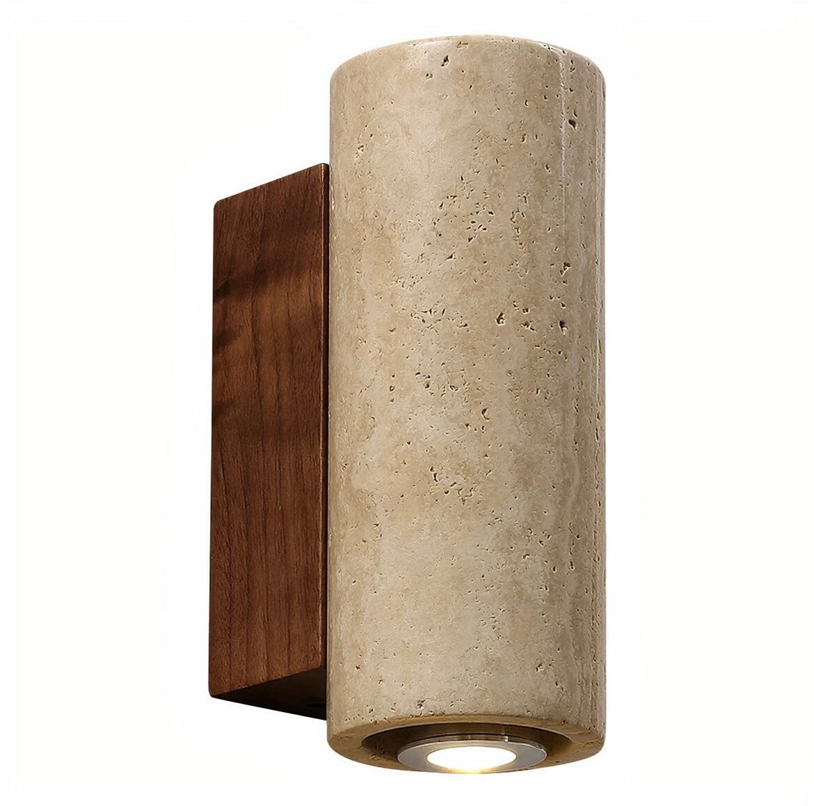 Vegglampe i svart travertin
