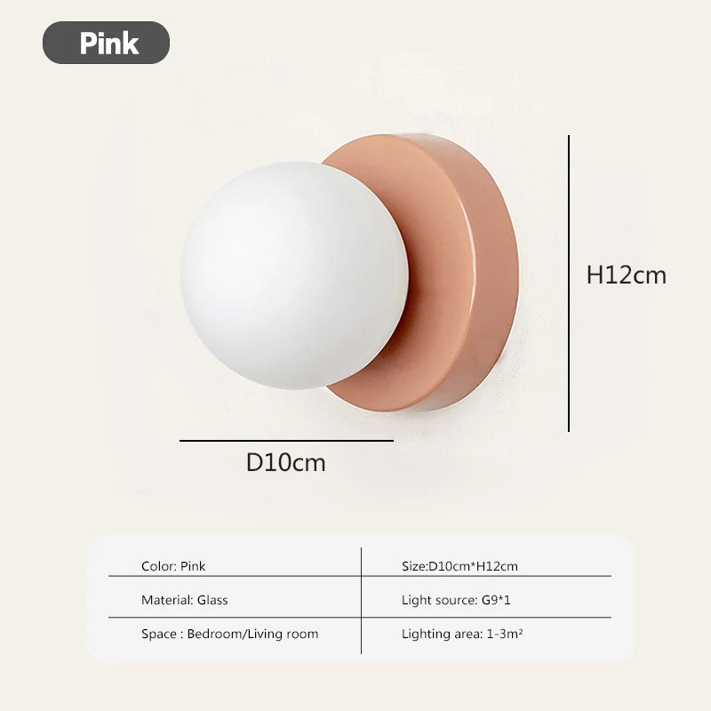 LumoVela Slim Glass Orb Wall Light Nordic LED Sconce