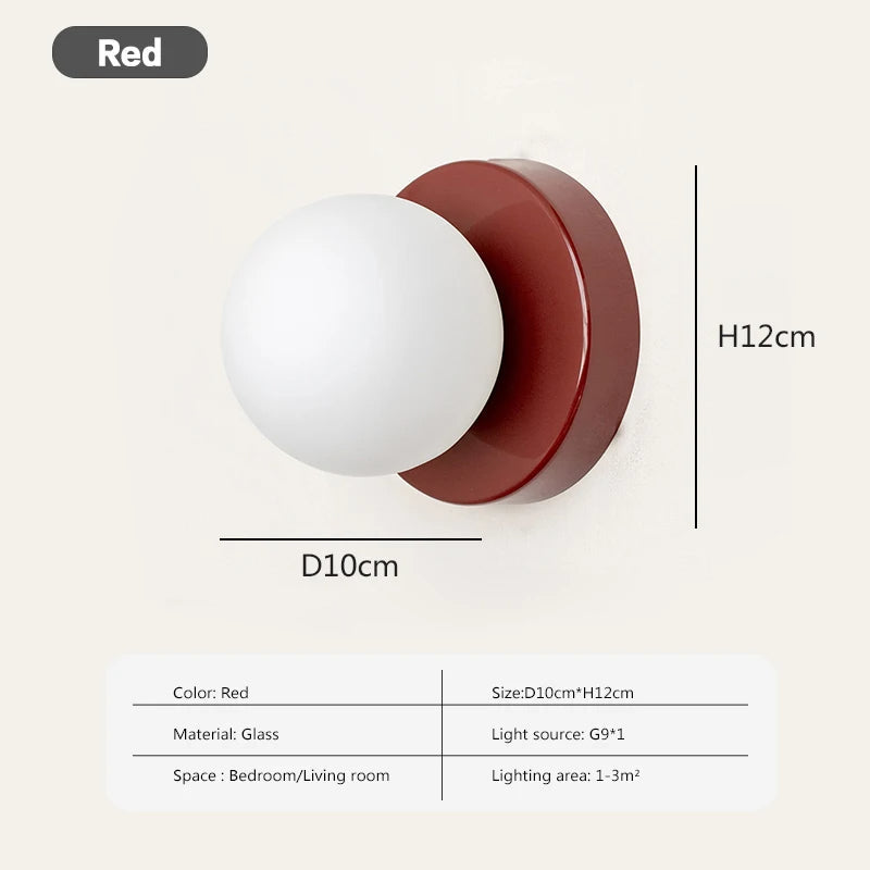 LumoVela Slim Glass Orb Wall Light Nordic LED Sconce