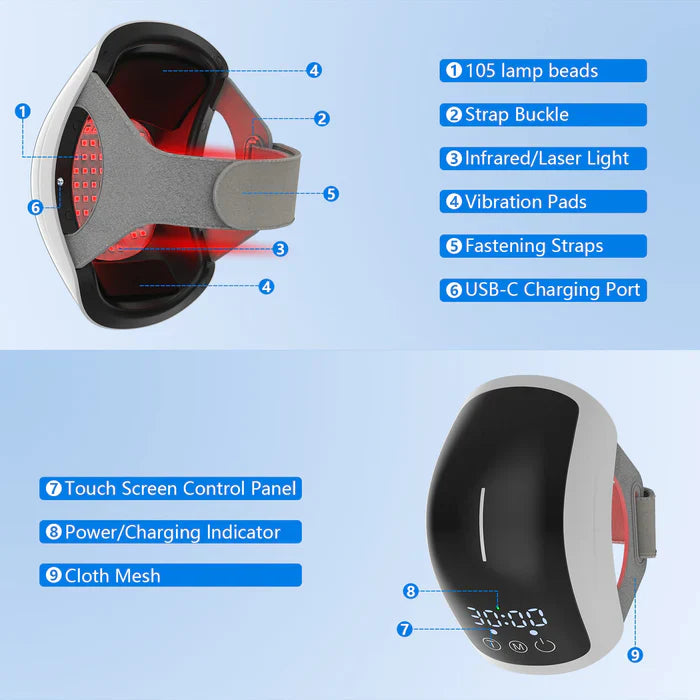 Knie-Massagegerät mit 630nm, 660nm und 880nm Licht für Gelenkkomfort