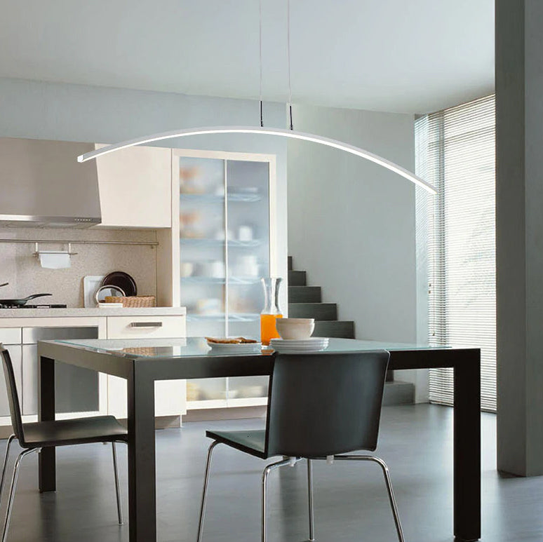 LumenNova カーブ ペンダントランプ 暖かいアンビエントLEDグロー付き