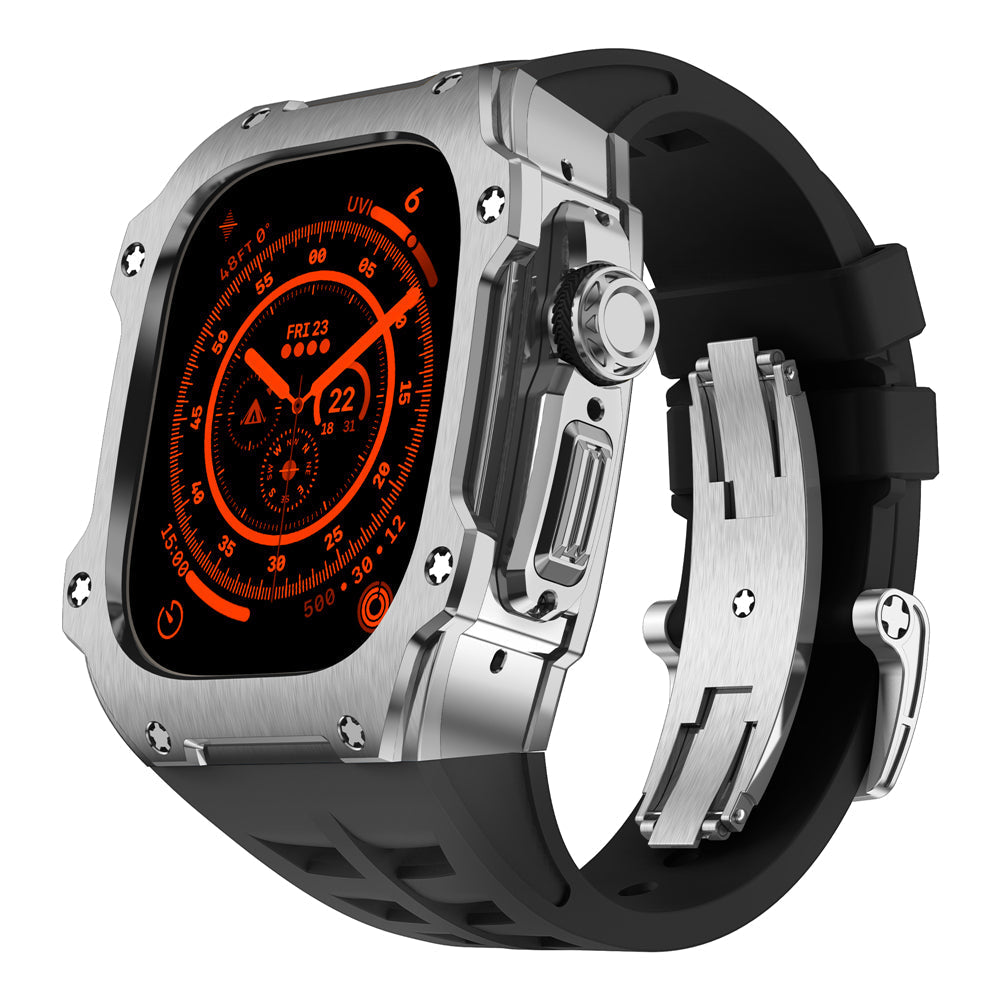 Trevon série | Stříbrné pouzdro z nerezové oceli pro Apple Watch Ultra | Petprovac