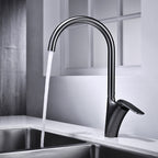 Brushed Deck-Mounted Kitchen Mixer Tap With Swivel Spout | Petprovac