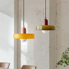Lámpara colgante de vidrio Liora Bauhaus con ajuste de altura