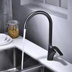 Brushed Deck-Mounted Kitchen Mixer Tap With Swivel Spout | Petprovac