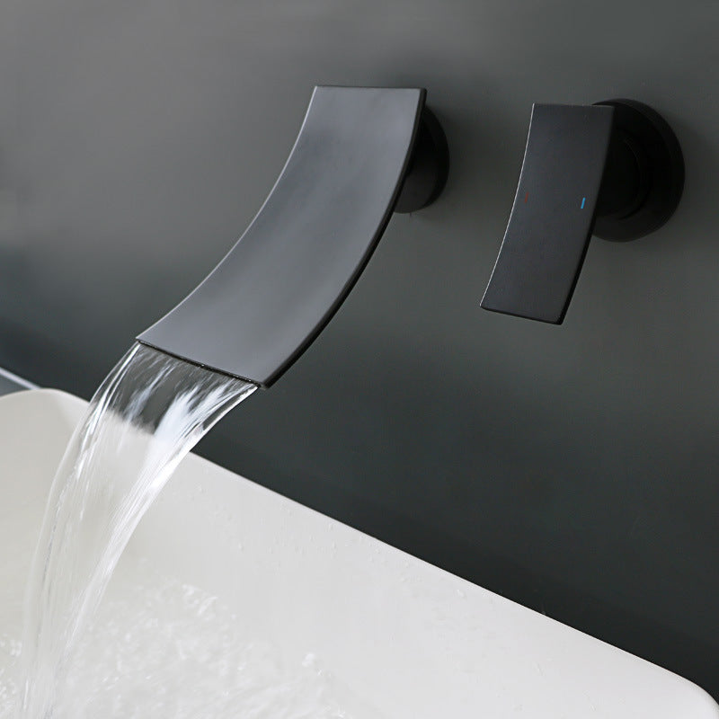 Sleek Single Lever Wall Mounted Waterfall Faucet for Bathroom Sink | Petprovac