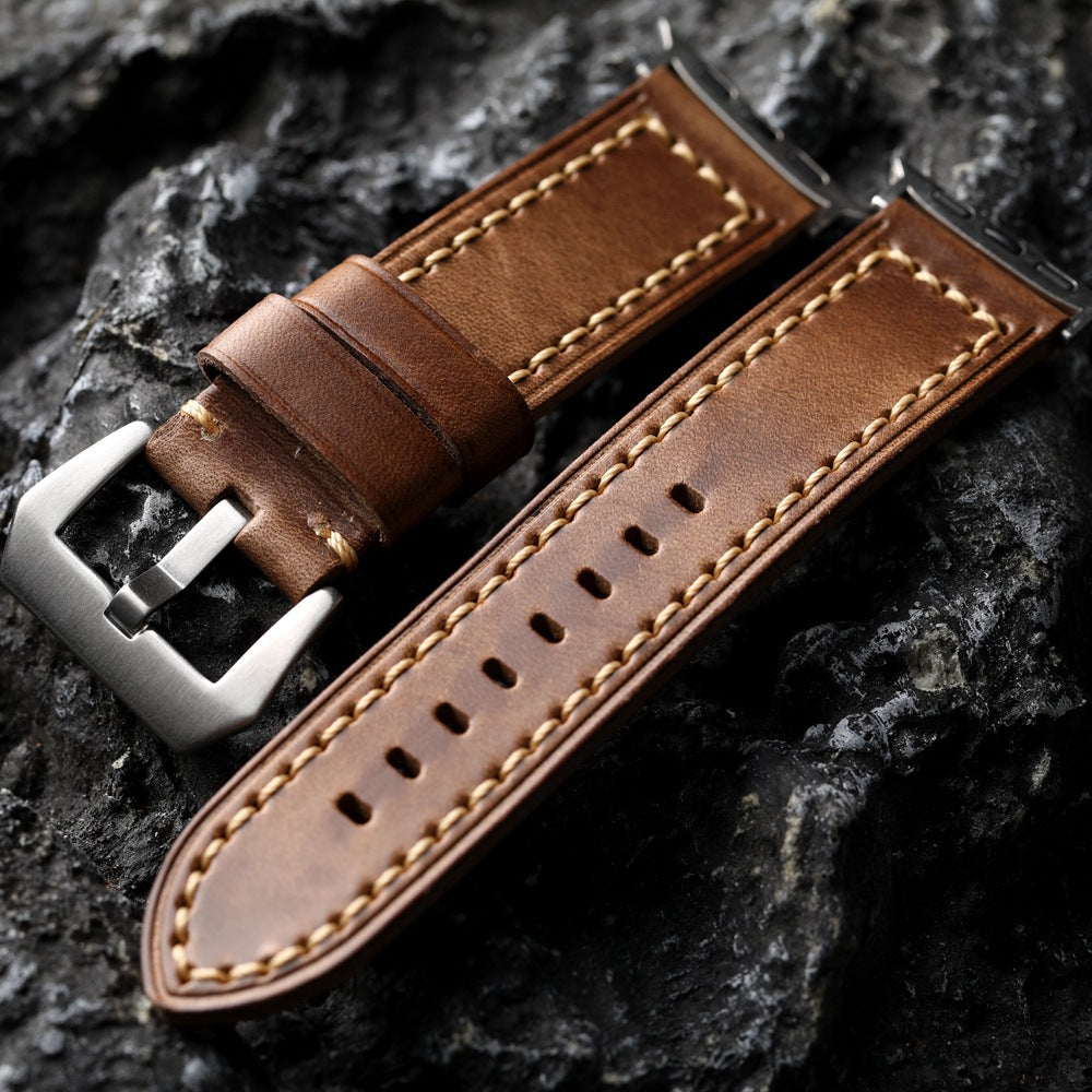 Brindle Vintage Brown Leather Watch Strap for Apple Watch
