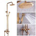 Vintage Copper Shower Kit with Brass Tap and Functional Showerheads | Petprovac