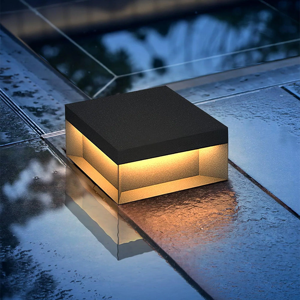 オーレオン ソーラーポストライト モダン スクエア 屋外パティオ用