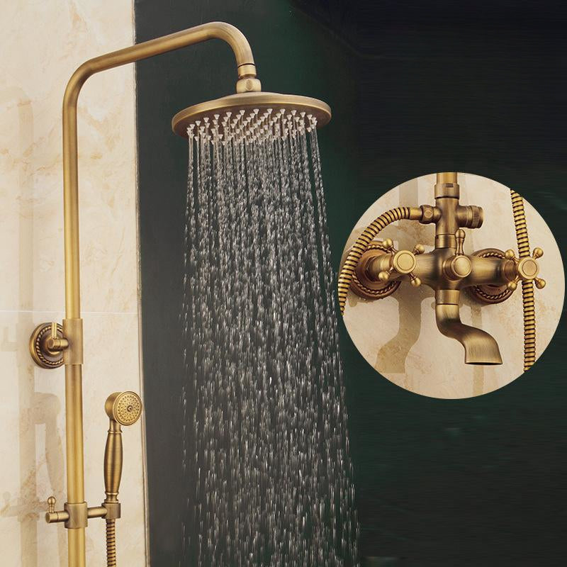 Vintage Copper Shower Kit with Brass Tap and Functional Showerheads | Petprovac