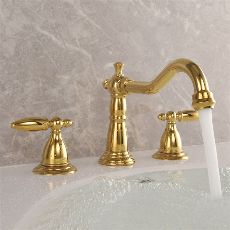 Marcelli Vintage Brass Double-Handle Bathroom Faucet for 3-Hole Sink | Petprovac