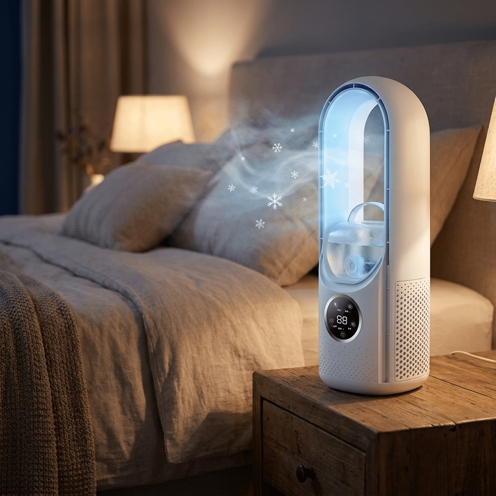 Quiet Bladeless Air Conditioner for Restful Nights