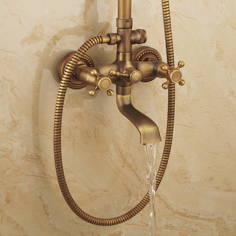 Vintage Copper Shower Kit with Brass Tap and Functional Showerheads | Petprovac