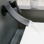 Sleek Single Lever Wall Mounted Waterfall Faucet for Bathroom Sink | Petprovac