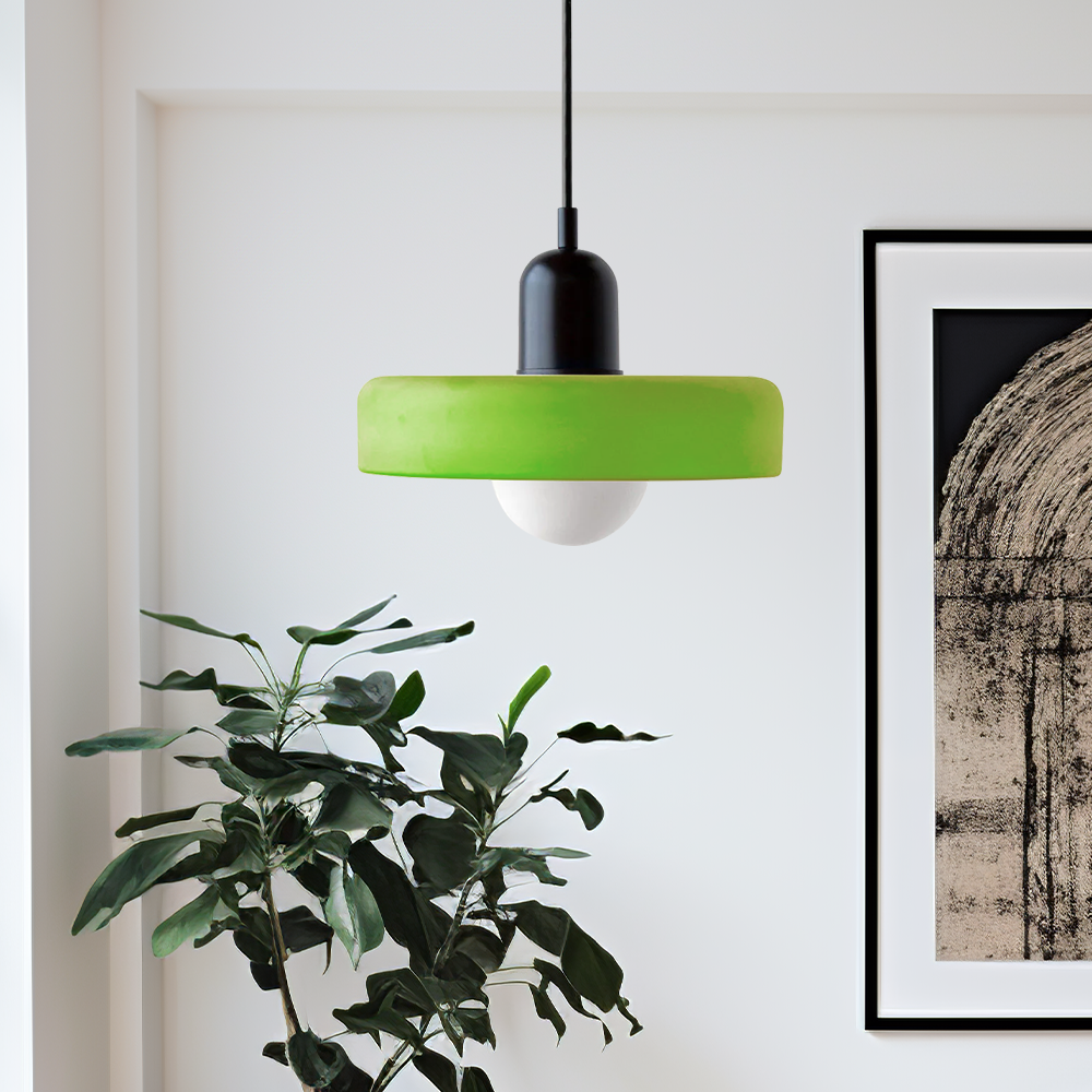 Lámpara colgante de vidrio Liora Bauhaus con ajuste de altura