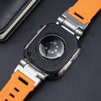 Correia tática em borracha fluoro RavenTac + capa 2 em 1 TPU/PC para Apple Watch