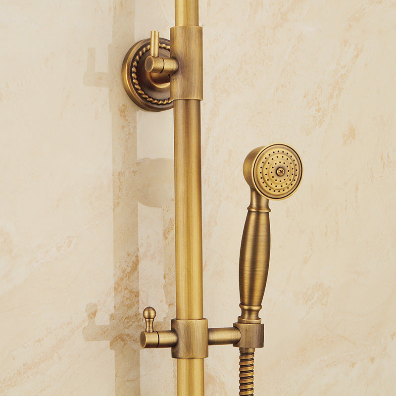 Vintage Copper Shower Kit with Brass Tap and Functional Showerheads | Petprovac