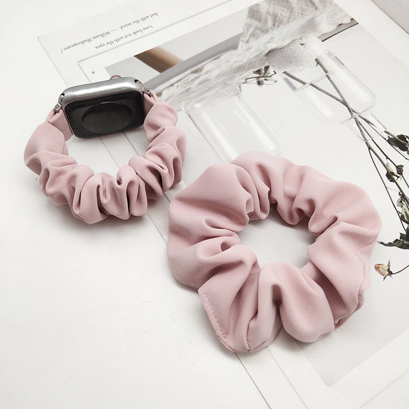 Stylish Soft Silk Scrunchie Band for Apple Watch