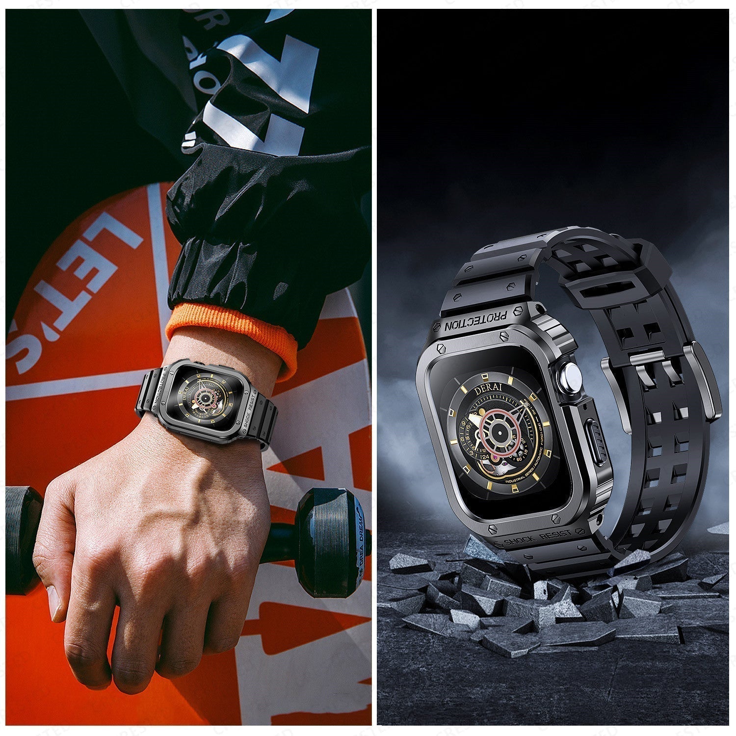 Kirrea Silicone Watch Strap With Stainless Steel Case For Apple Watch