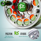 بكرة صيد ذبابة بيسكيفن سورد، بكرة ذبابة مصنوعة من سبيكة الألمنيوم المعالجة بتقنية CNC