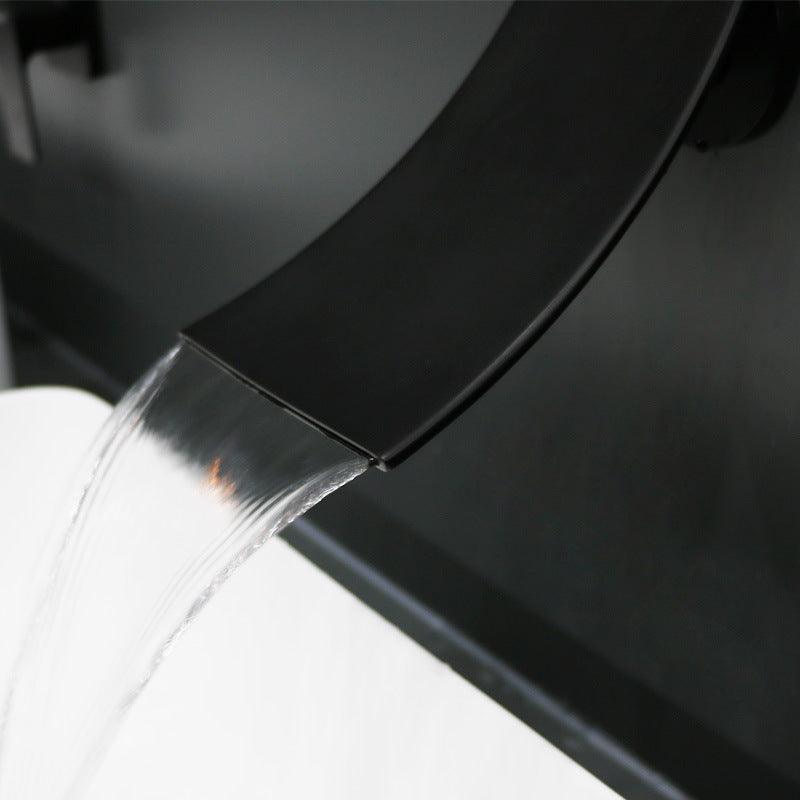 Sleek Single Lever Wall Mounted Waterfall Faucet for Bathroom Sink | Petprovac