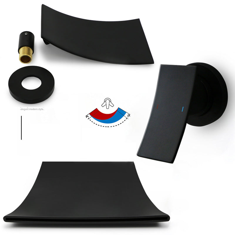 Sleek Single Lever Wall Mounted Waterfall Faucet for Bathroom Sink | Petprovac