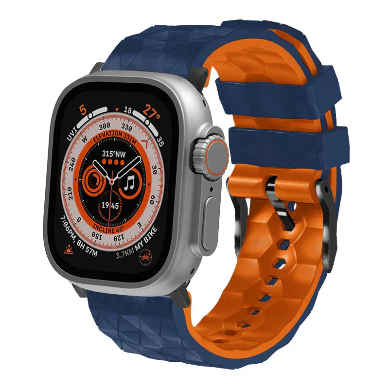 Enduro Two-Tone Football Pattern Sport Silicone Band For Apple Watch | Petprovac