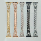 Liora Blommig Glittrande Diamantlänkarmband för Apple Watch