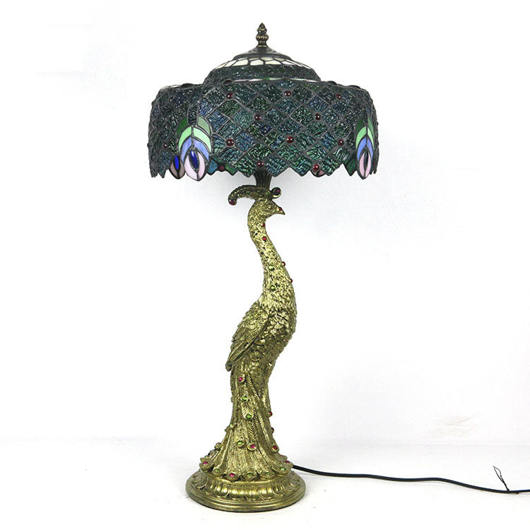 Aurena Tiffany-Style Table Lamp With Colorful Dome Shade