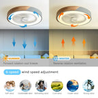 Ventilador de techo Boreal Timber con luz LED de bajo consumo y aspas de madera