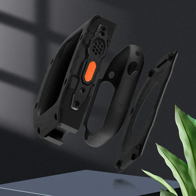 طقم ترقية حزام فلورورابر فيلارو وعلبة ألياف كربون من الفولاذ المقاوم للصدأ 316L لساعه أبل | بيتبروفاك