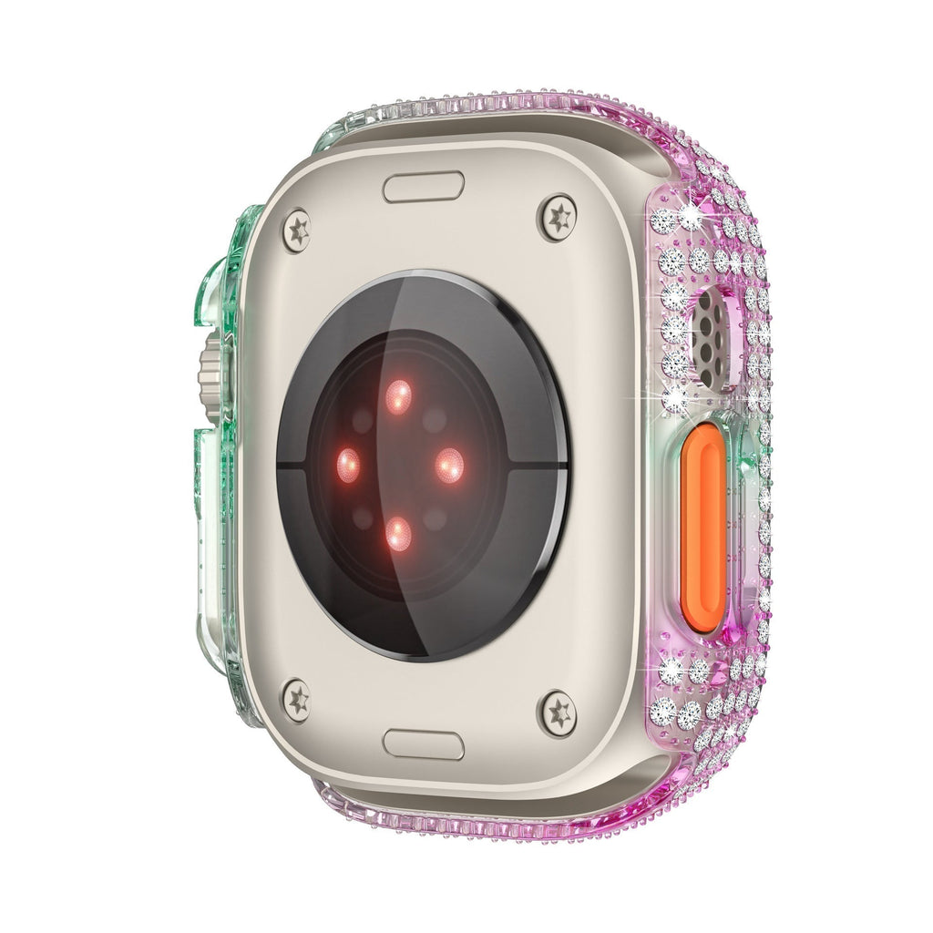 Carcasă completă LuxeGuard cu diamante și protector de ecran pentru Apple Watch