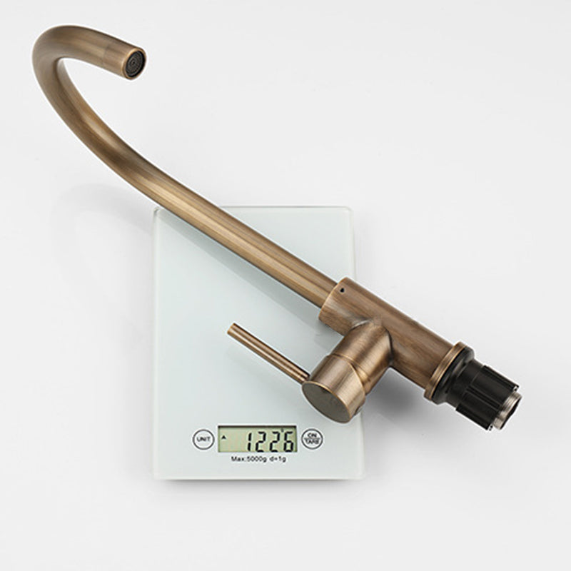 Antik bronze messing køkkenarmatur med enkelt greb