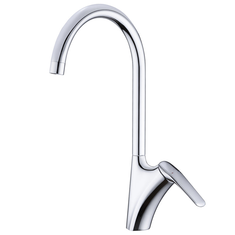 Brushed Deck-Mounted Kitchen Mixer Tap With Swivel Spout | Petprovac