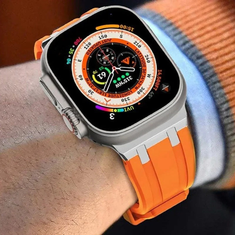 Nexal silikonarmband med metallhuvud för Apple Watch