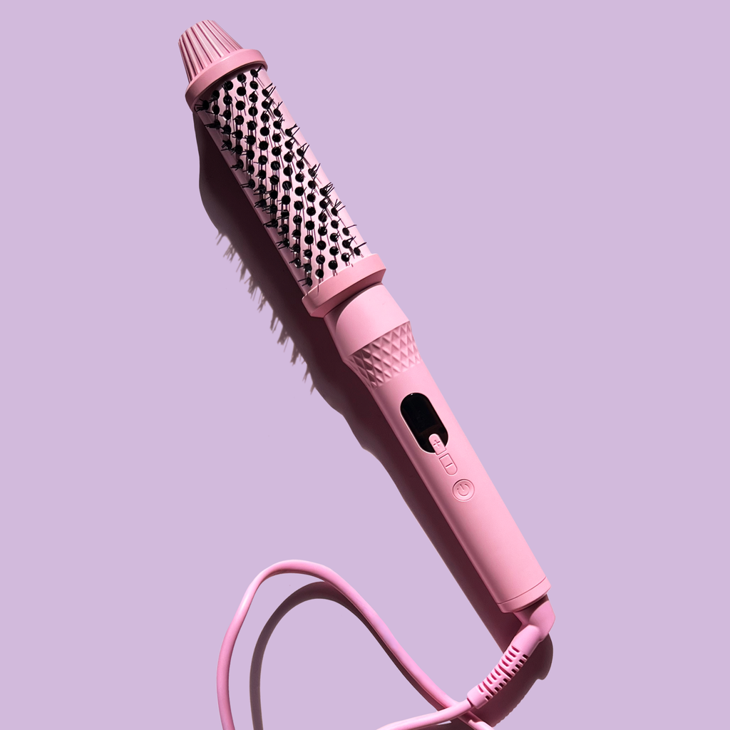 Infrared Ceramic Round Brush With LCD Display for Shine and Volume Curl