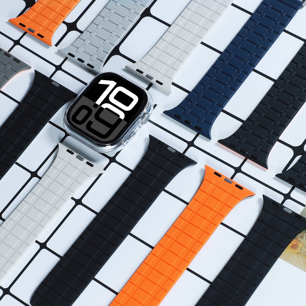 Bracelet en silicone magnétique amélioré VelaMag pour montre Apple