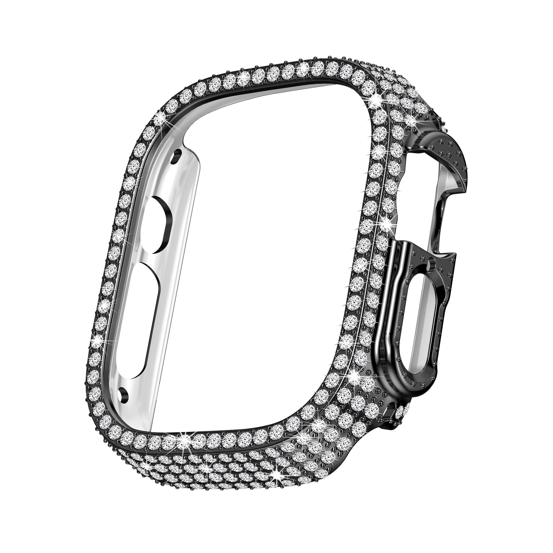 Carcasă completă LuxeGuard cu diamante și protector de ecran pentru Apple Watch