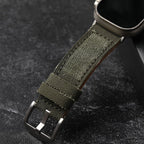 Handcrafted Canvas and Genuine Leather Watch Strap
