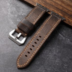 Curea din piele de vacă primă, lucrată manual, pentru Apple Watch