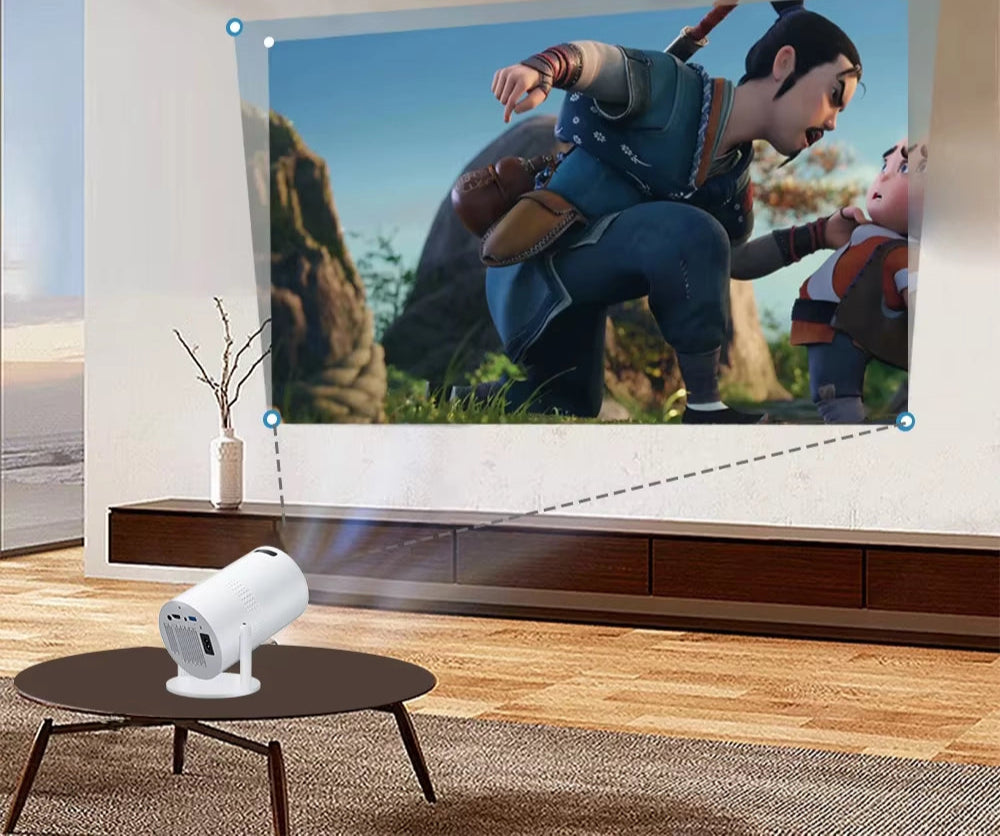 Clevora P300 ミニポータブルプロジェクター | 4K/8K ビデオデコーディング、720p HD、Android 11、Wi-Fi、Bluetooth 5.1